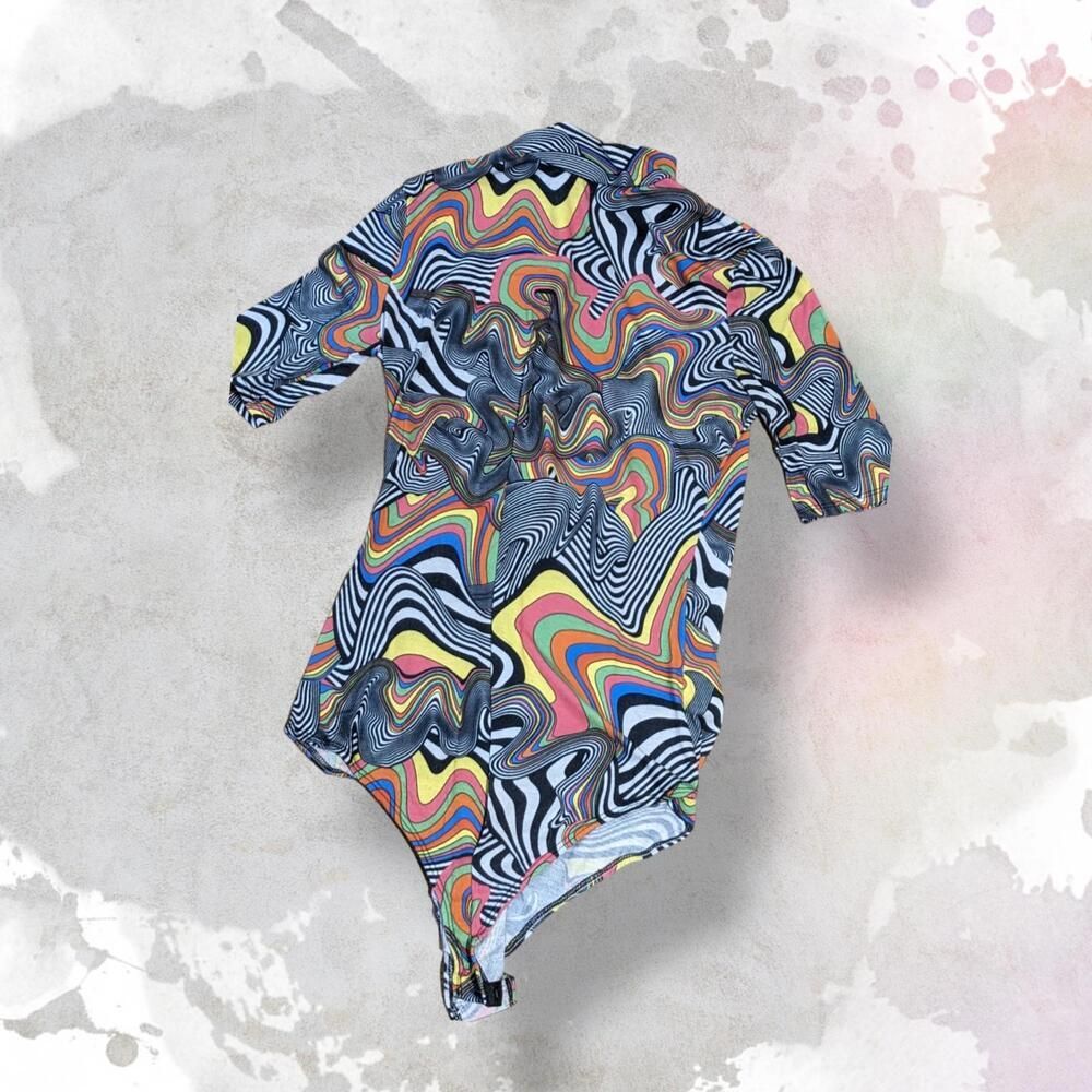 90s Vintage| Psychedelic Bodysuit  Size Medium
